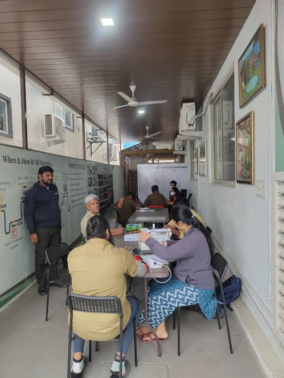 Health screening in progress at a VORIC occupational respiratory illness camp